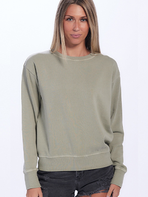 Garment Dyed Fleece Crew
