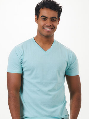 HEATHERED V-NECK TEE