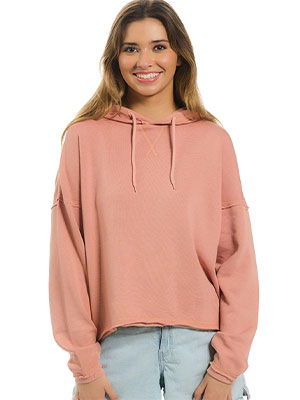 RAW EDGE FLEECE HOODIE