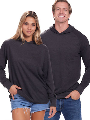 Heathered Hoodie Pocket Tee