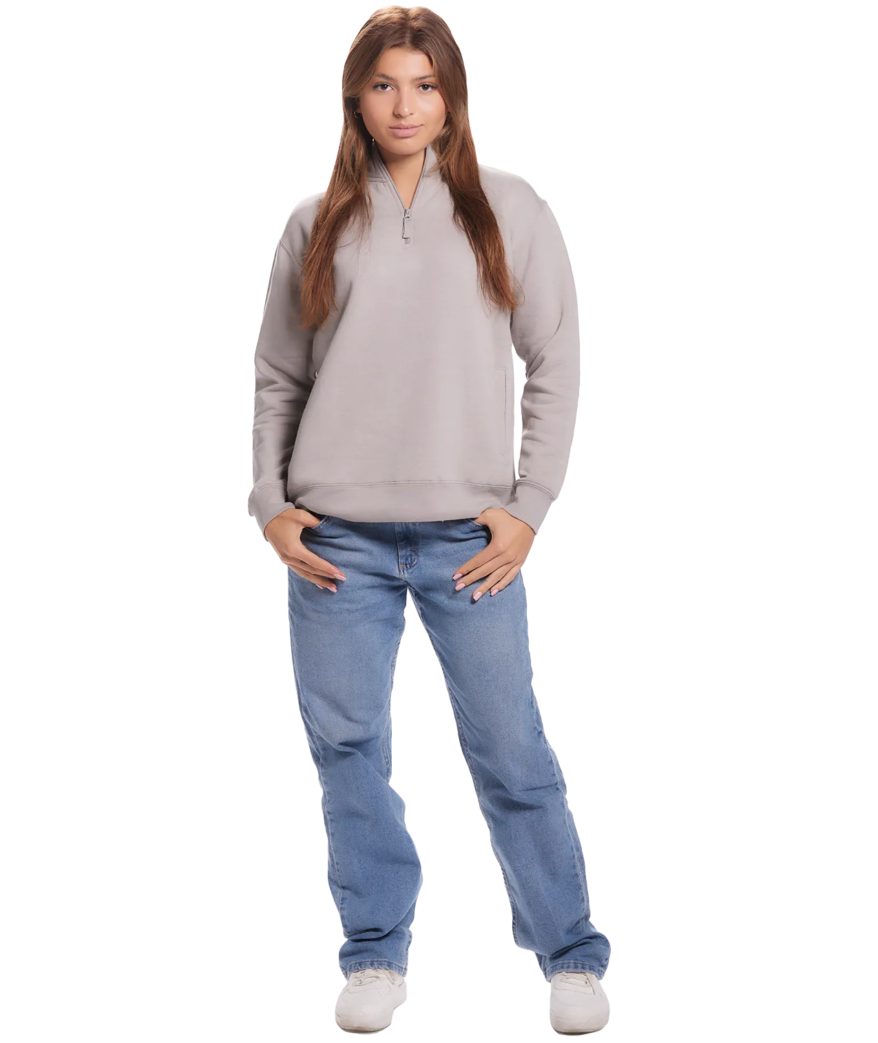 Women’s blank zippered hoodies and sweatshirts